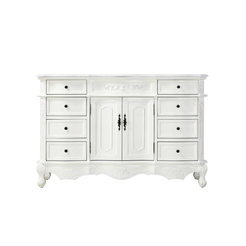 Meuble-lavabo simple 54 po blanc antique, Blanc antique