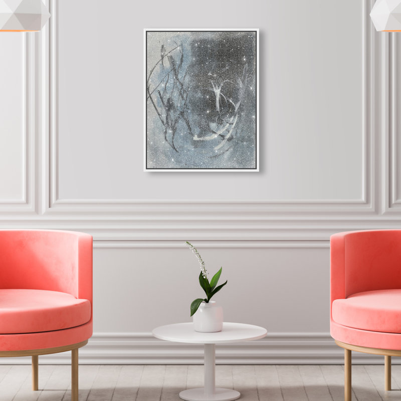 Cerulean Embrace Canvas Abstract Print by Oliver Gal, Black Frame, 16 x 20, 21"H x 17"W, White Frame