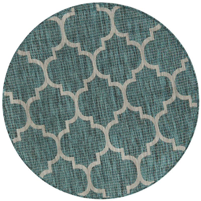 Tapis vert foncé pour l'extérieur, Rond 4 pi