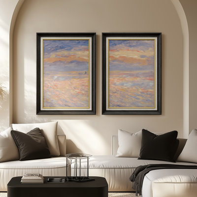 Ensemble de 2 œuvres d'art abstraites encadrées de qualité supérieure sur toile de qualité supérieure avec cadre de 26 po x 36 po