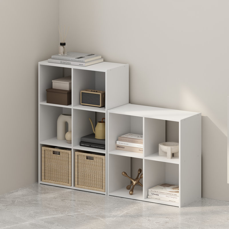 Bibliothèque cubique Anzalone, Blanc, (6 tablettes) H 35,4 po x l 23,7 po x P 11,7 po