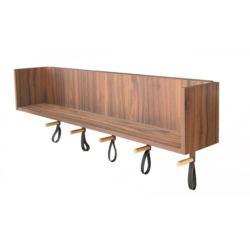 Nikeisha Manufactured Wood Wall Organizer with Key Hooks
