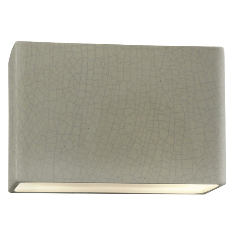 Applique murale encastrée 1 lumière à intensité variable Durso, Craquelure vert céladon, DEL, H 10 po x l 16,5 po x P 4 po