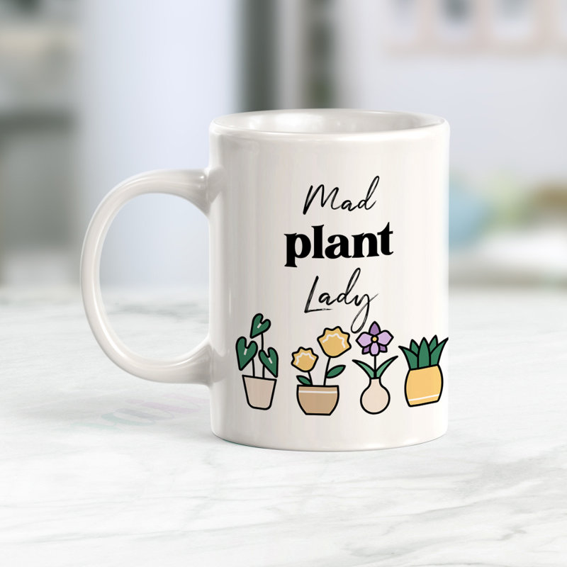 Grande tasse à café Mad Plant Lady, Ensemble de verres à lait, Céramique
