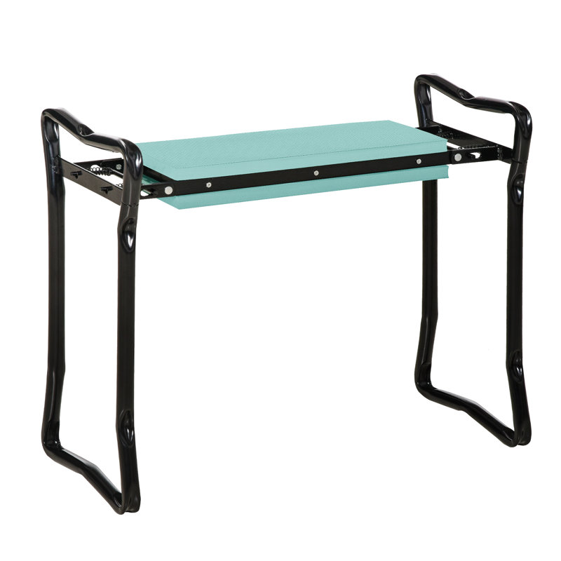 Tabouret de jardin pliable rembourré avec siège à genoux et siège rembourré, vert