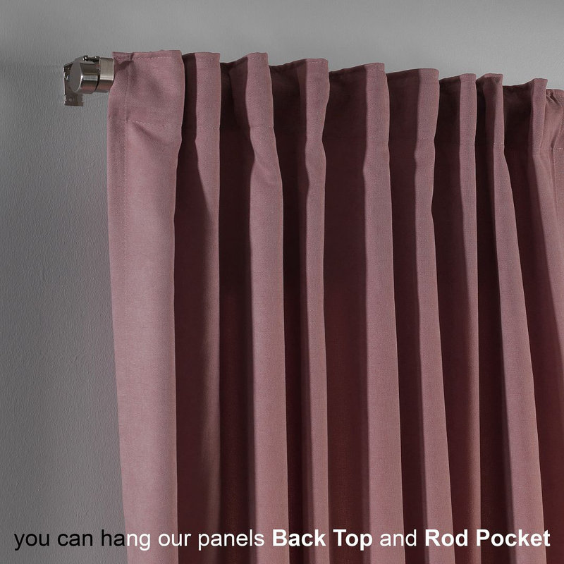 Solid Colour Kitchen Curtain, Rose Pink, 100" W x 60" L