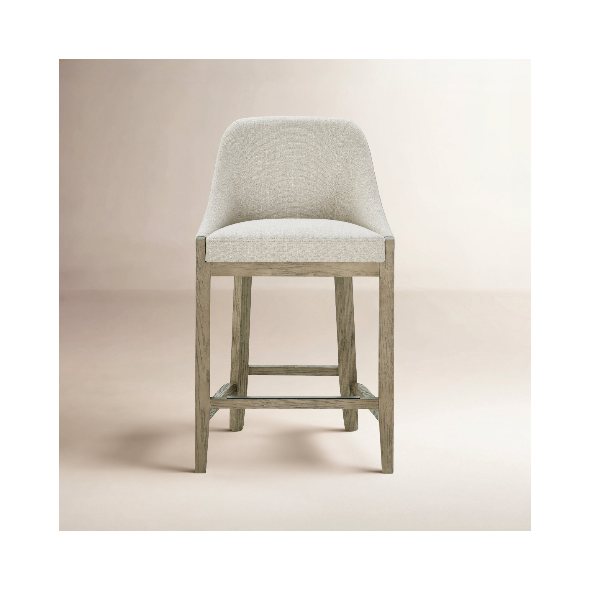Daigle Upholstered Counter Stool, Effie Linen Performance Linen