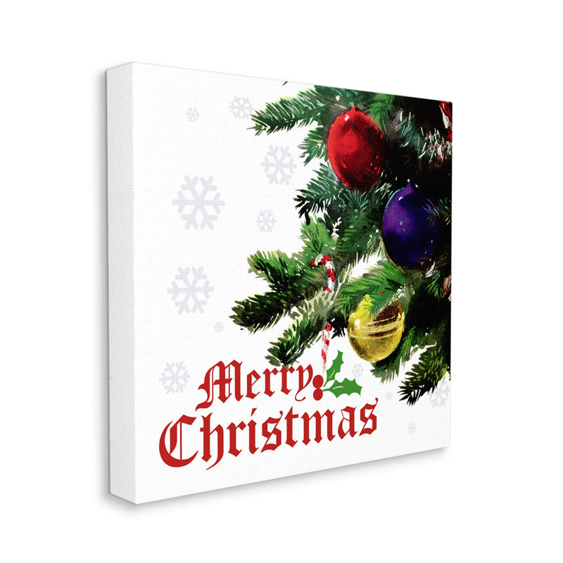 «Merry Christmas Snowflake», art mural sur toile par The Evening, H 17 po x l 17 po x P 1,5 po