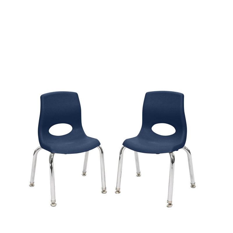 Chaise Myposture Plus - ensemble de 2 avec pieds chromés, Marine, 10"