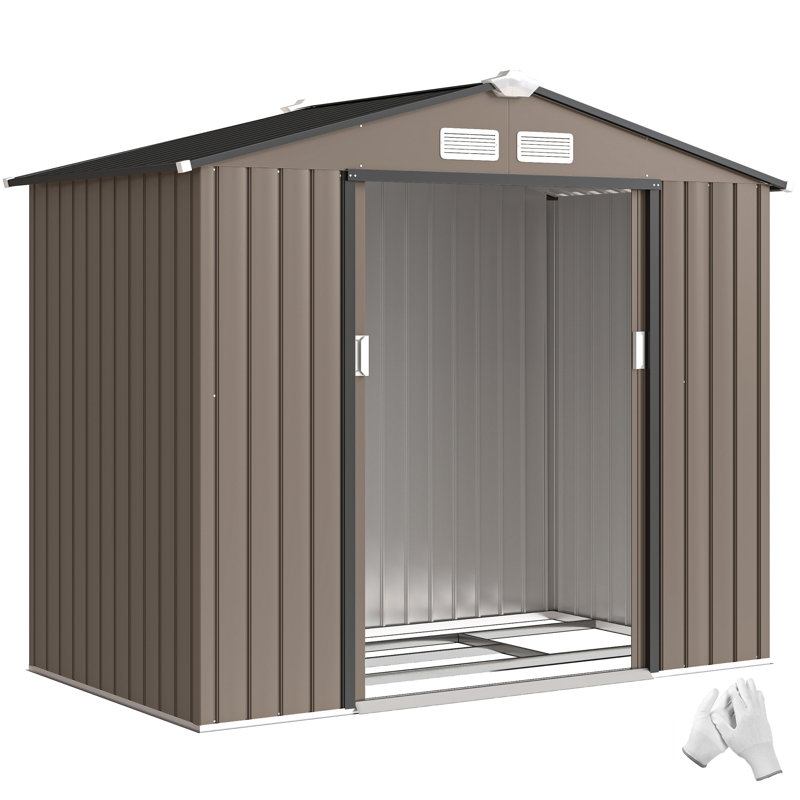 Aseya 4.2 ft. W x 6.9 ft. D Metal Apex Tool Shed