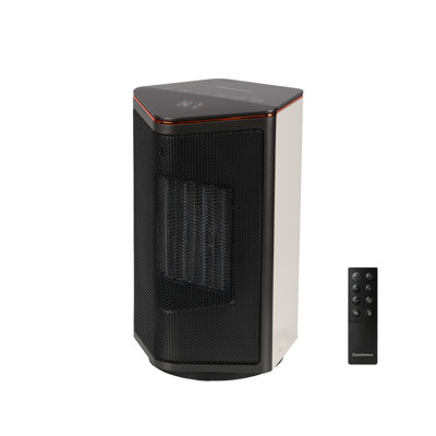 1500W Portable Ceramic Forced Air Space Heater with Thermostat, 70° Oscillation, 3 Heat Modes, 12H Timer, White Small Heater for Bedroom Office Desk