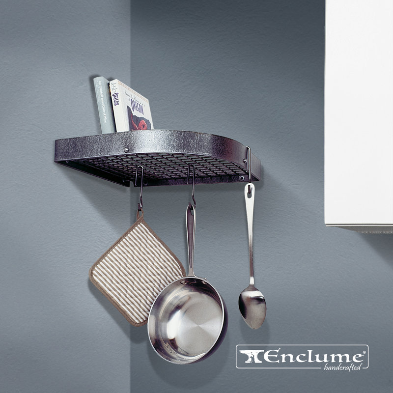 Handcrafted Corner Wall Rack, 4.5" H x 12.5" W x 12.5" D