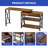 Rustic Brown 360° Rotating Sofa Table with Storage Drawer
