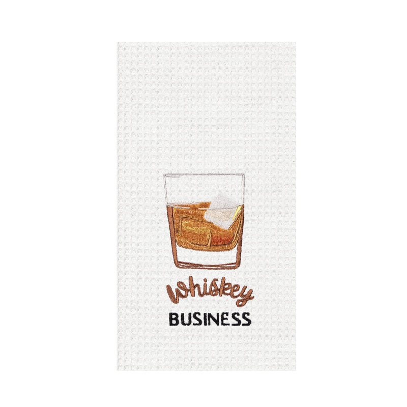 "Whiskey Business" Waffle Weave Dishtowel
