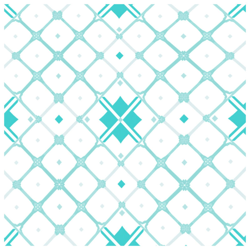 Turquoise Lattice Pattern Comforter, King