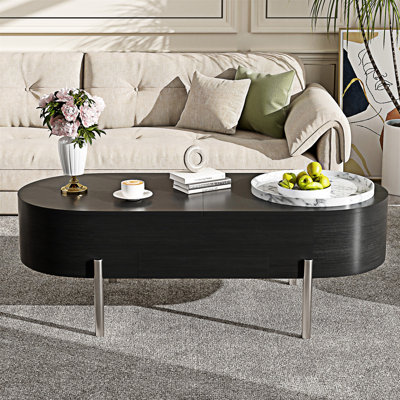 Table basse à plateau relevable avec plateau rotatif
