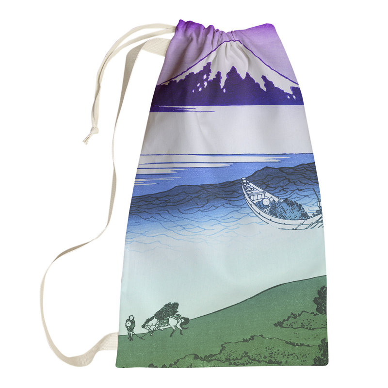 Hague Fabric Laundry Bag with Handles, Small ( 64" H x 20" W x 1.5" D), Purple/Green