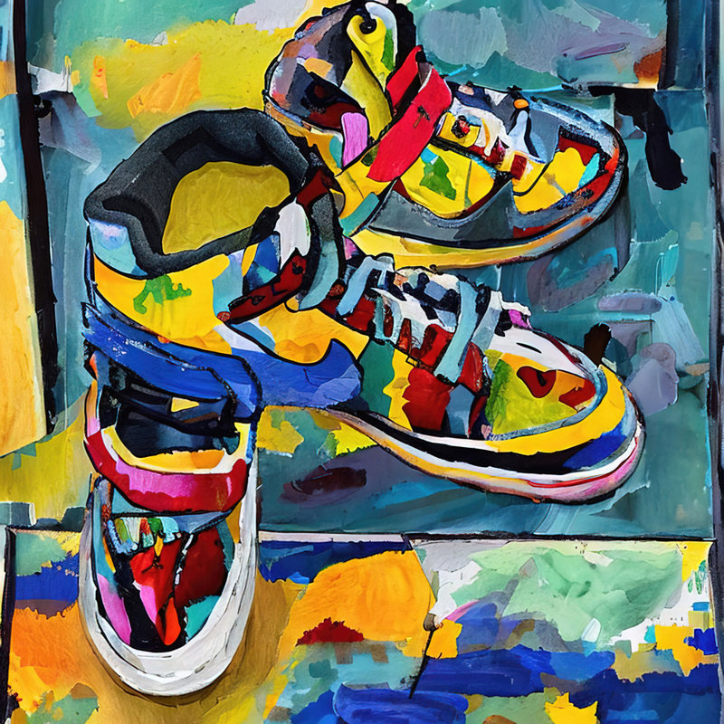 «Air Jordan 17» par Stephen Chambers, impression sur toile tendue, L 15 po x H 15 po
