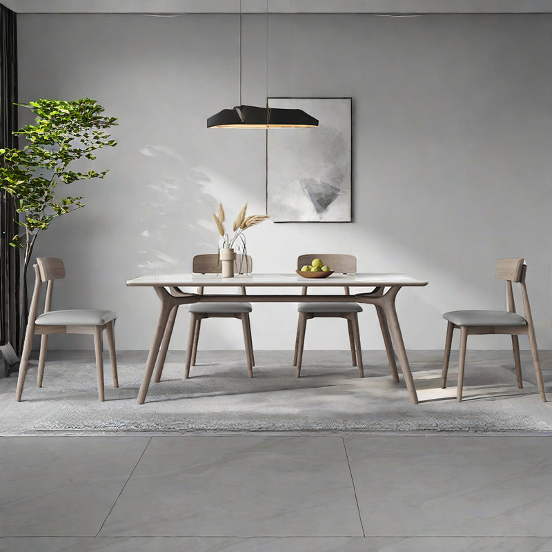 Table et chaise de salle à manger de style domestique simple, H 29,5 po x L 55,1 po x l 31,4 po