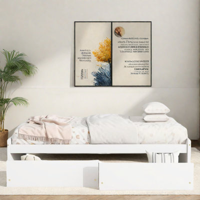 Lit à design minimaliste avec 2 tiroirs