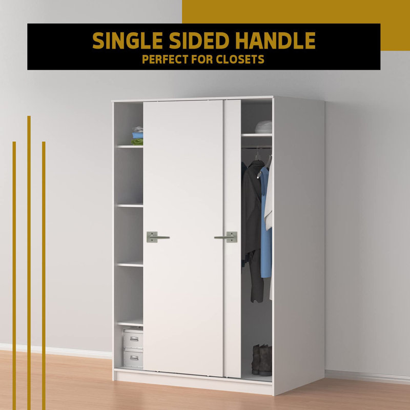 Ensemble de serrures de porte à levier Mega Handles pour couloir, placard et salle de bain | Convient aux tailles de porte standard | Acier inoxydable réversible de qualité supérieure (ensemble de 2)