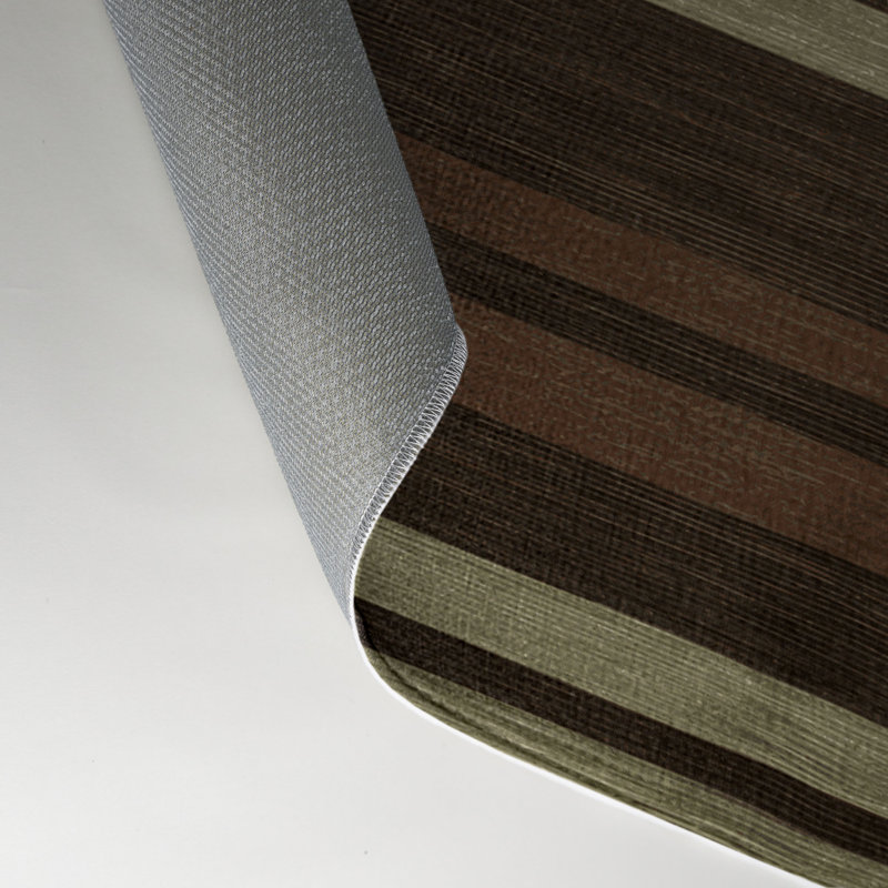 HorizontalStripes Brown Indoor and Outdoor Area Rug, Rectangle 3' x 5'