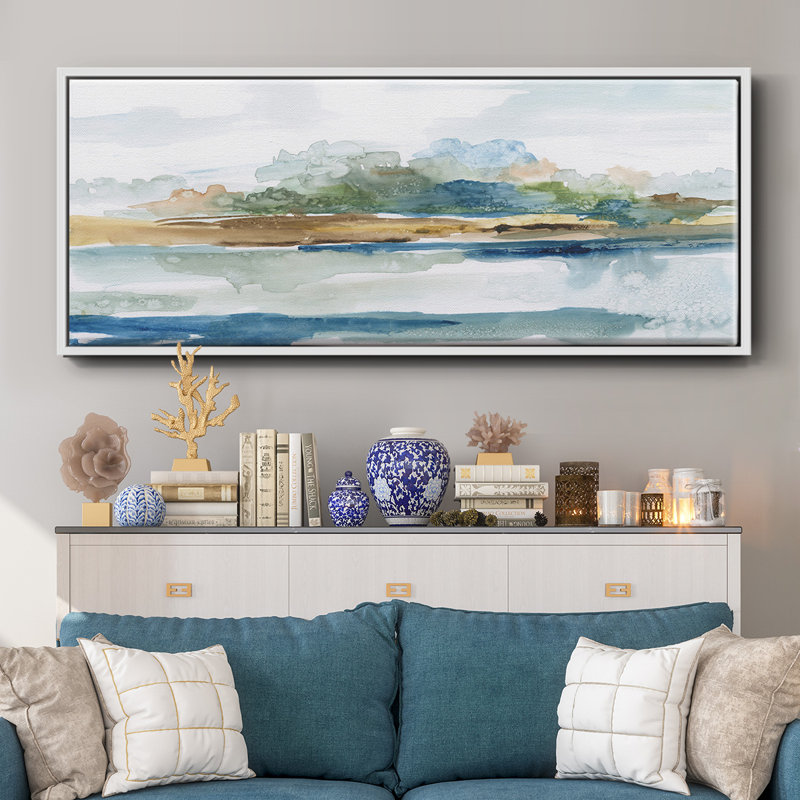Blue Solace- Framed Canvas, 24" H x 60" W