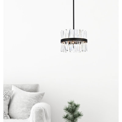 Luminaire suspendu rond en cristal Athol 16 pouces