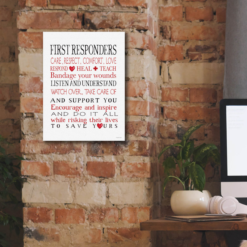  «First Responseers» par Elizabeth Tyndall, art mural sur toile, 12 po x 16 po, H 16 po x l 12 po