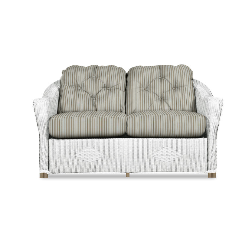 Reflections Outdoor 2 - Seat Loveseat, White, Rollo Linen