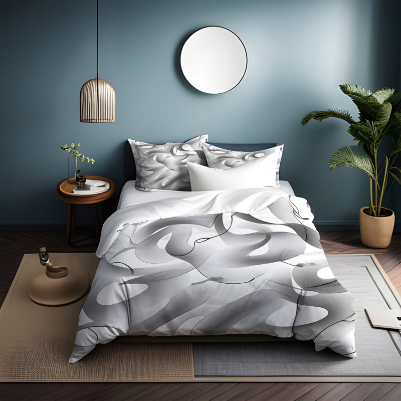 Ensemble de housse de couette, Housse de couette grand + 2 grandes taies décorat