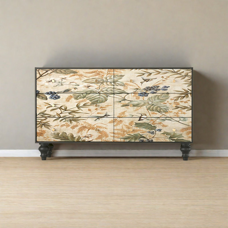 Commode à tiroirs peinte style chinois