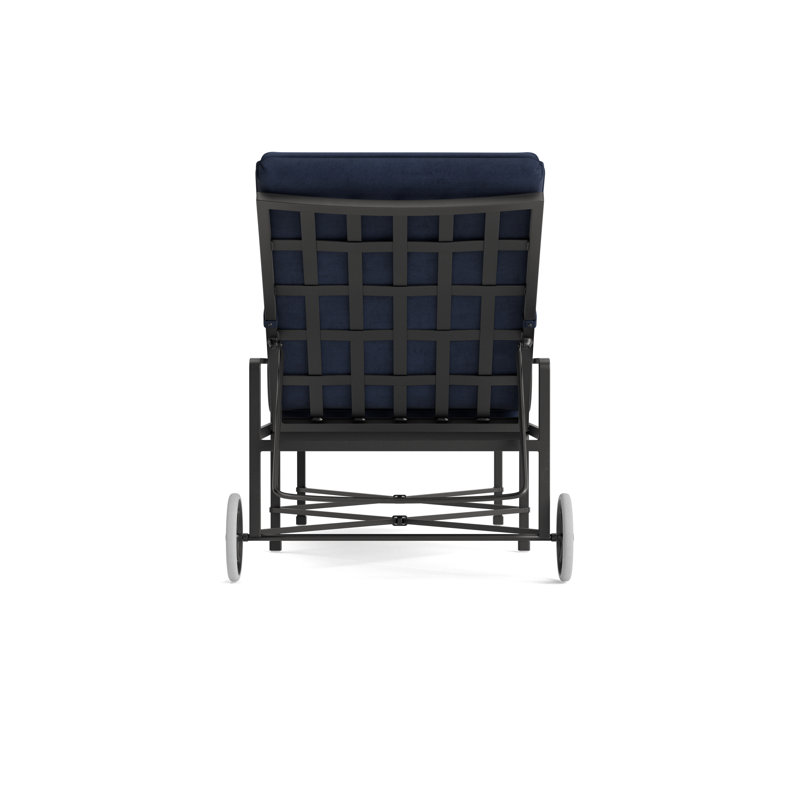 Venetian Outdoor Chaise Lounge, Textured Pewter, Fusion Neptune