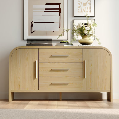 Modern Wooden Sideboard, Sideboard With 3 Drawers And 2 Shelves by Inbox Zero