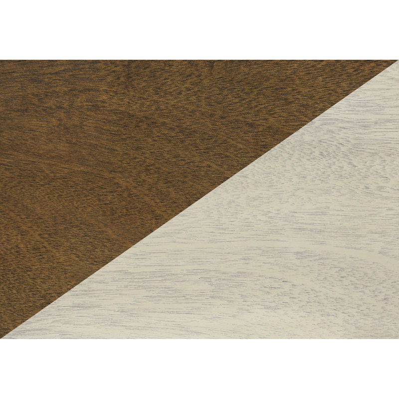 Table de chevet avec rangement pour chambre à coucher : placage blanc antique et brun, table d'appoint pratique en placage pour salon : plateau spacieux