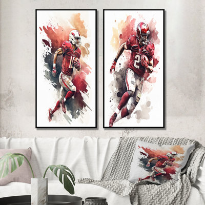 «Football Player On Field», 2 pièces sur toile