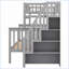 Simple sur bois de pin double Lit superposé en MDF avec escalier et rangement gris