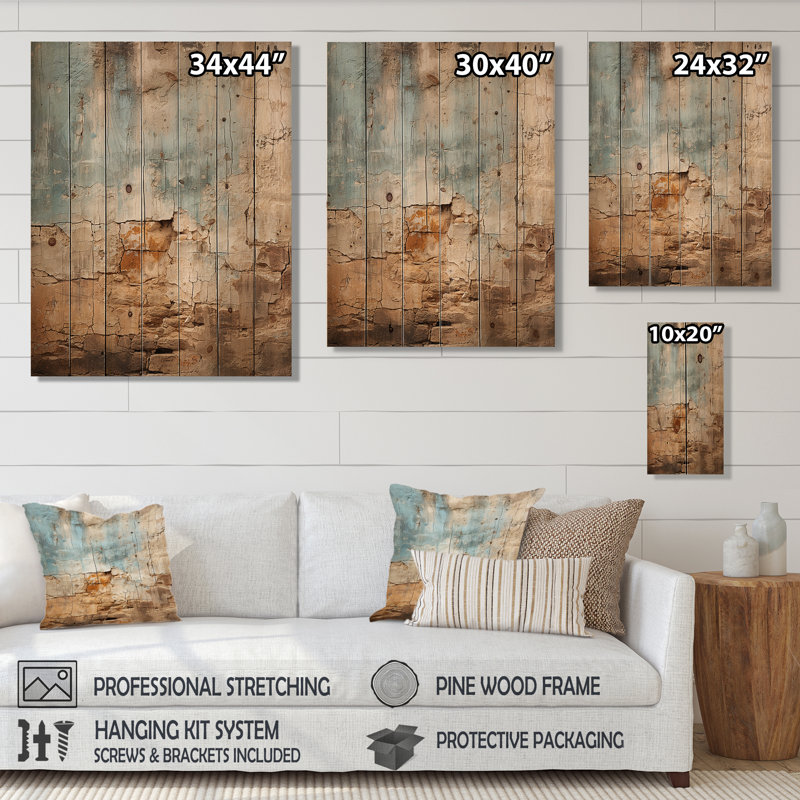 «Hebrew Western Wall Collage I» sur bois, H 40 po x l 30 po x P 0,78 po