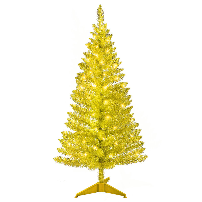 Arbre de Noël 4 pi avec 50 lumières UL et 122 pointes en PVC