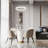 Transitional LED Round Crystal Halo Chandelier