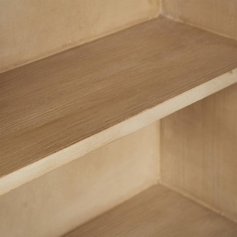 Armoire arquée en bois pour rangement mural, Noir / brun