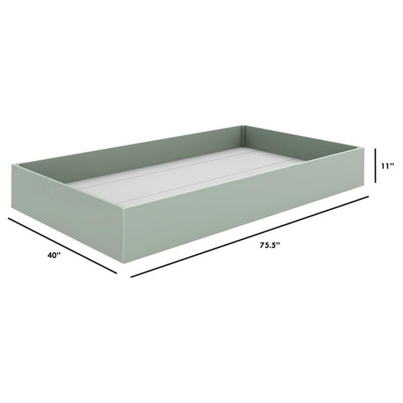 Tiptoe Universal Storage Trundle Unit, Light Sage