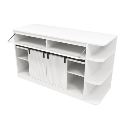 Aquarium Stand with Sliding Doors (White)