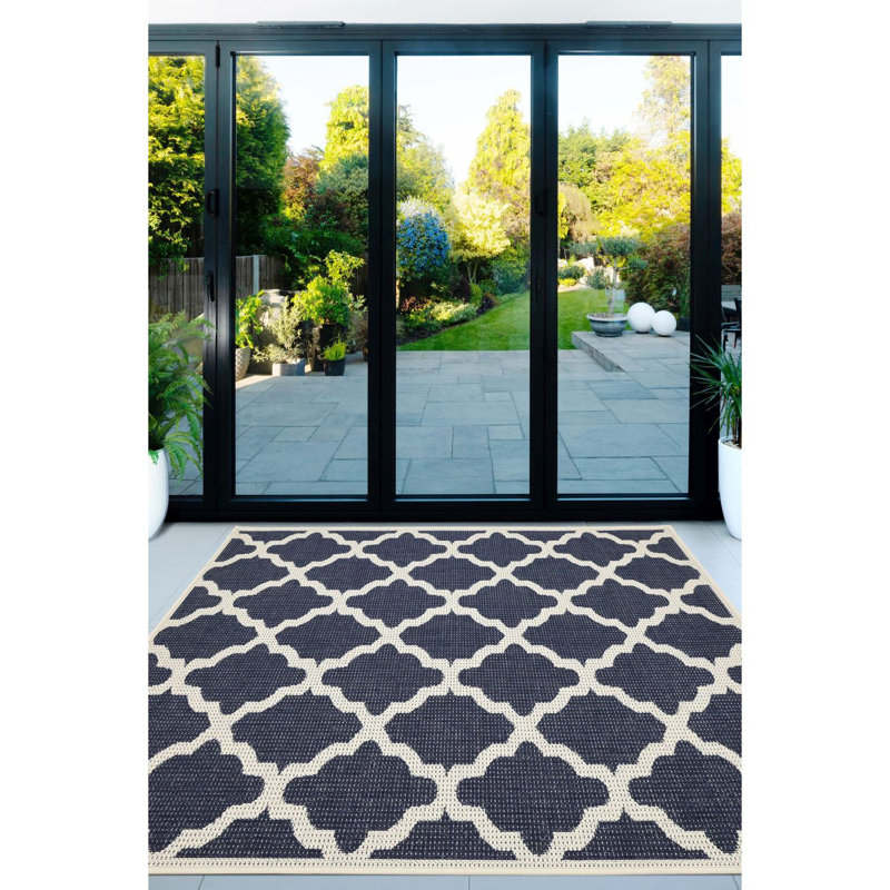TRELLIS GREL FLATW NAVY 120/160cm, Rectangle 120 x 160 cm