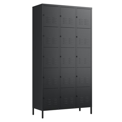 35.4 Inch Wide Metal Large Employee Locker With 15 Compartments