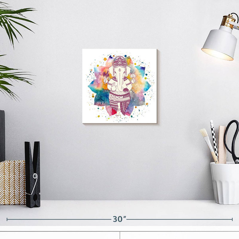 Javetta Paint Splash Lord Ganesh, 10" H x 10" W