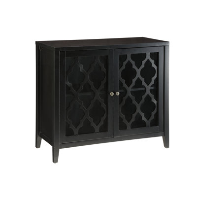 Console élégante avec finition noire avec tablette pour un salon luxueux élégant en noir, options de rangement pratiques