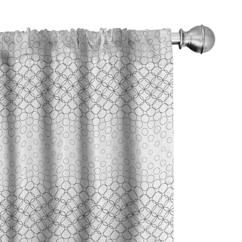 Circle Geometric Semi-Sheer Rod Pocket Sliding Panel, 28" x 95"