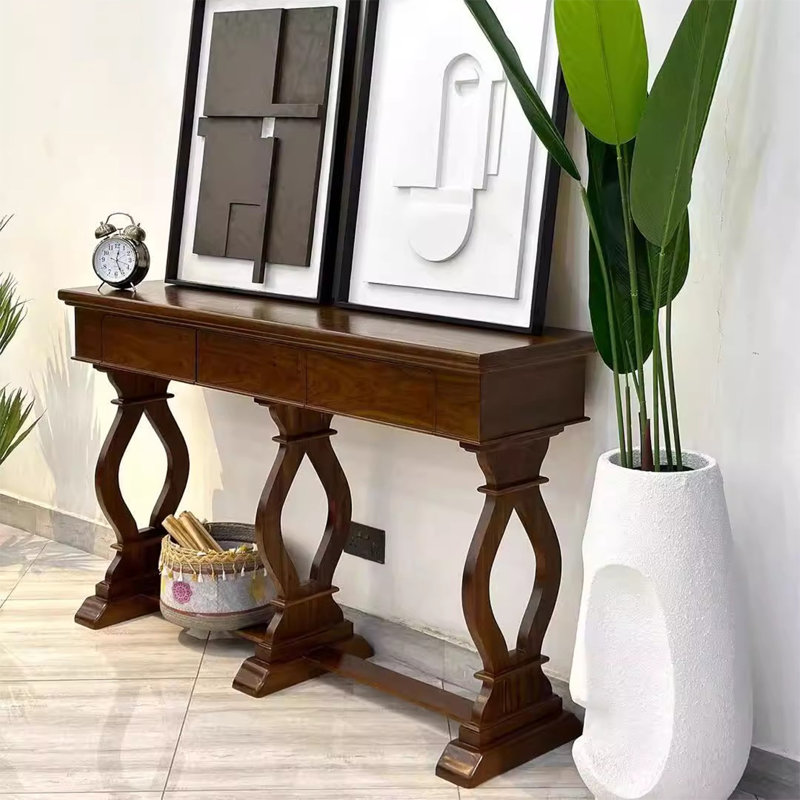 Console Retro Classical, H 31,5 po x l 55,12 po x P 15,75 po, Brun