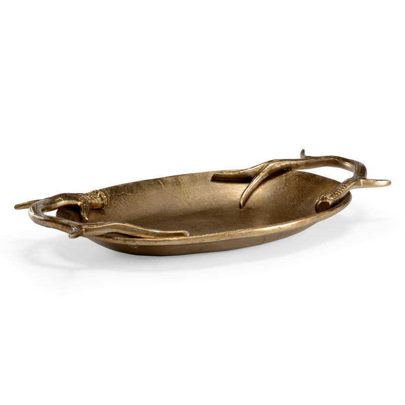 Diana Aluminum Decorative Tray, Brass
